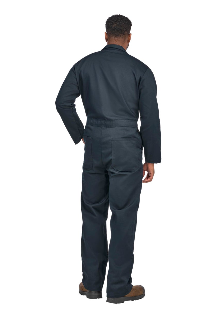 Bulwark FR Bulwark Men's Flame Resistant 9 oz Twill Cotton Classic Coverall with Hemmed Sleeves, Navy, 64 - Image 2